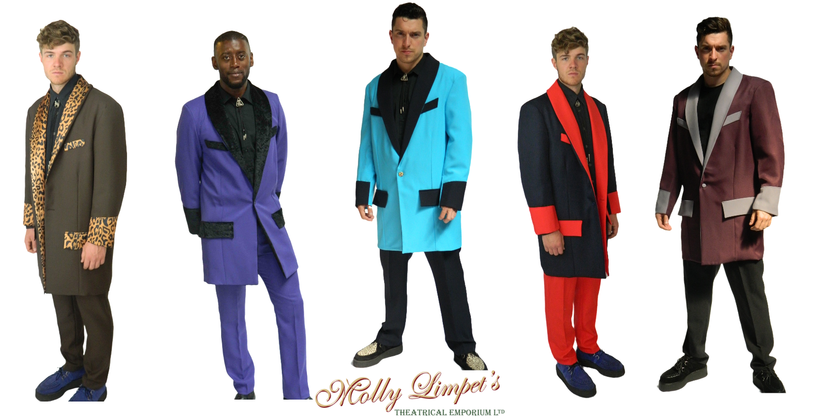 Teddy boy fancy dress costumes and rock n roll theatrical costume hire