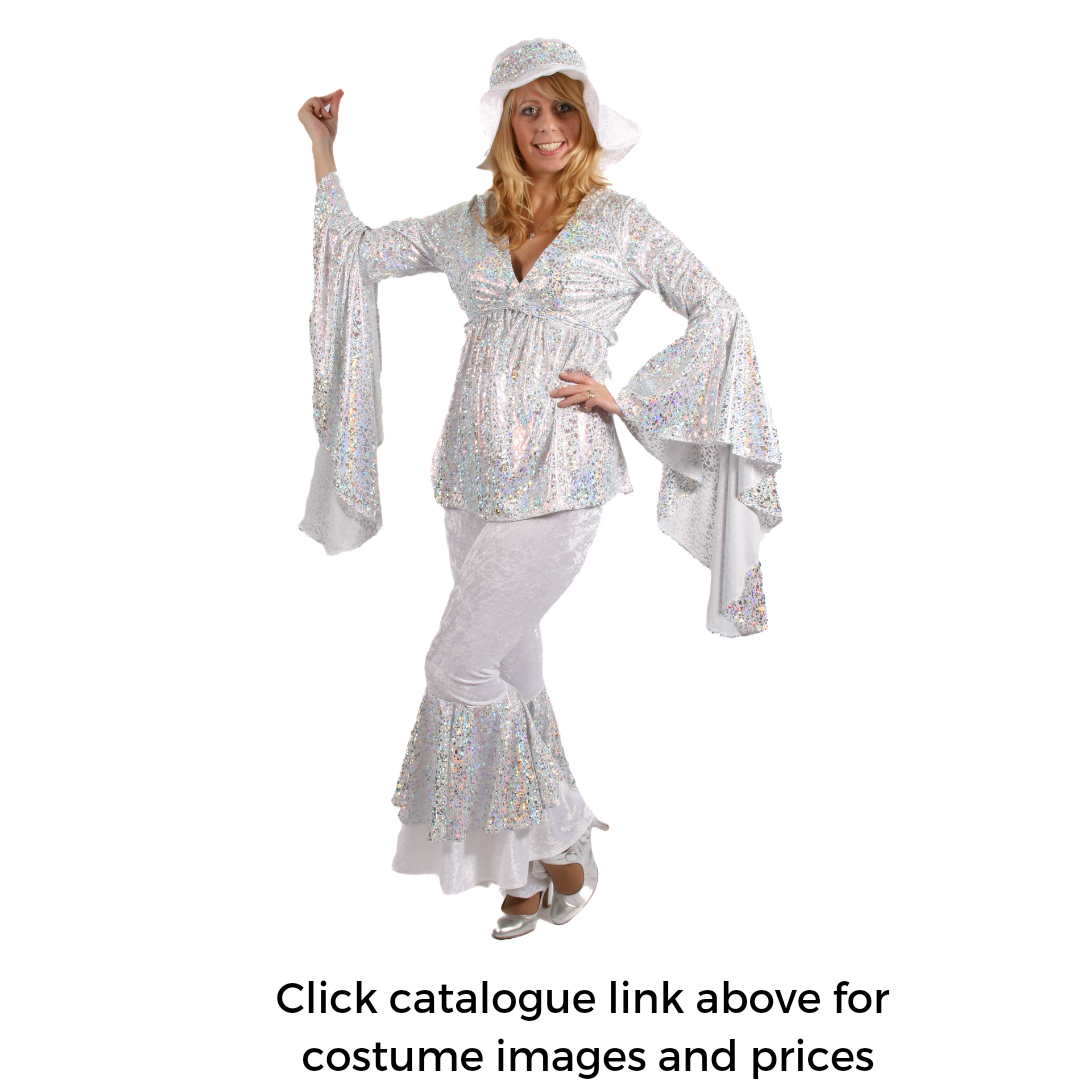 Silver ABBA Quality Fancy Dress Hire Costumes