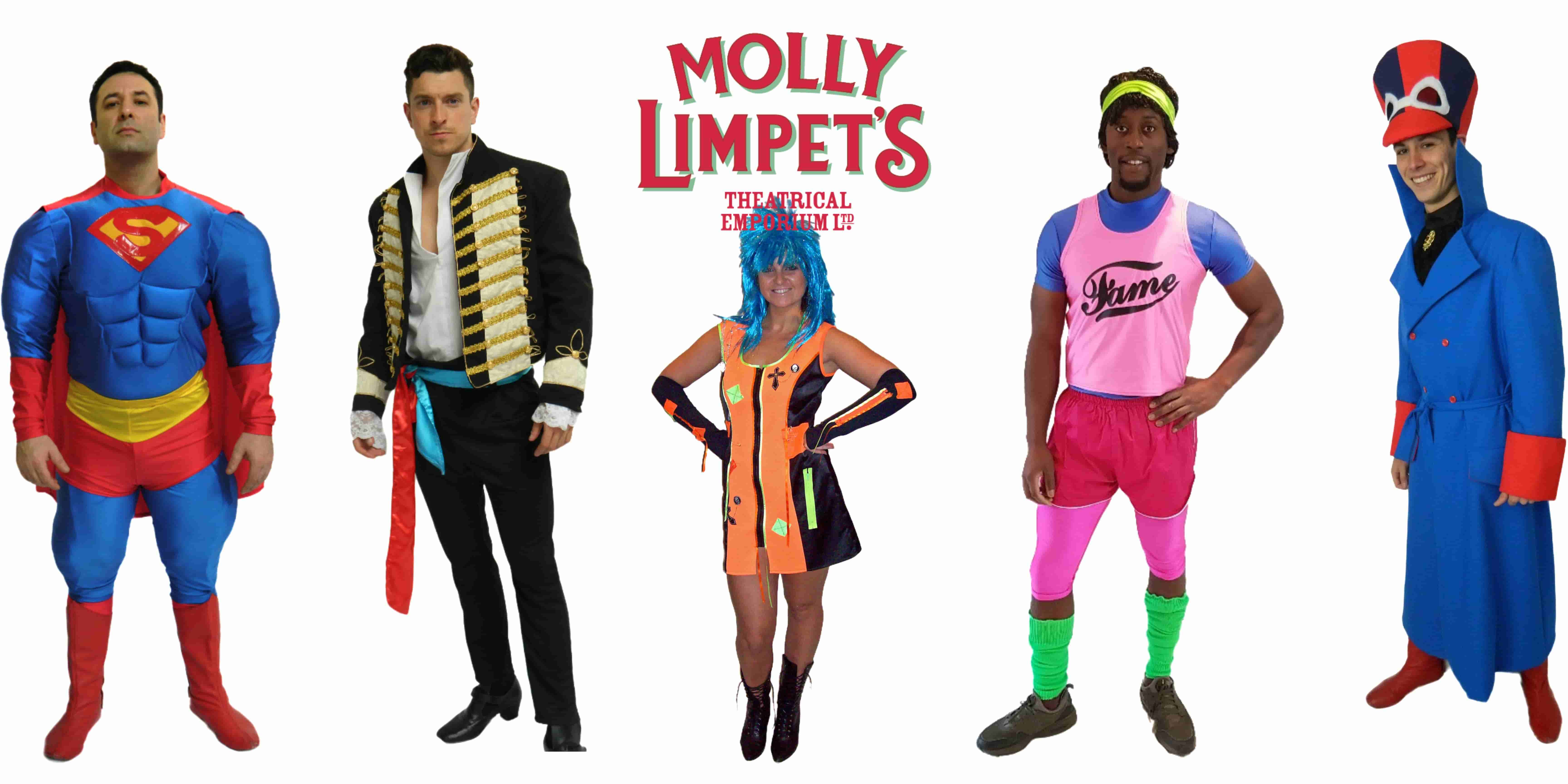 1980s character fancy dress hire quality costumes