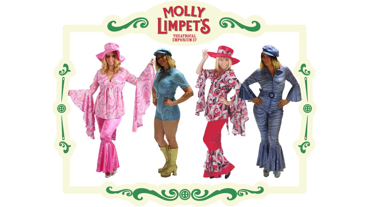abba costume hire, 1970s fancy dress costume hire