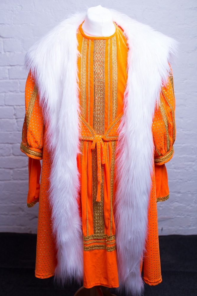 orange and champagne panto costumes