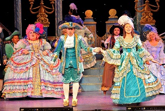 opulent green and blue finale costumes